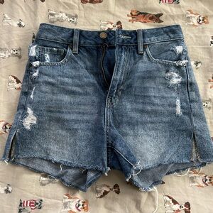 Distressed blue Jean shorts